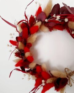 Couronne florale rouge Calies Home